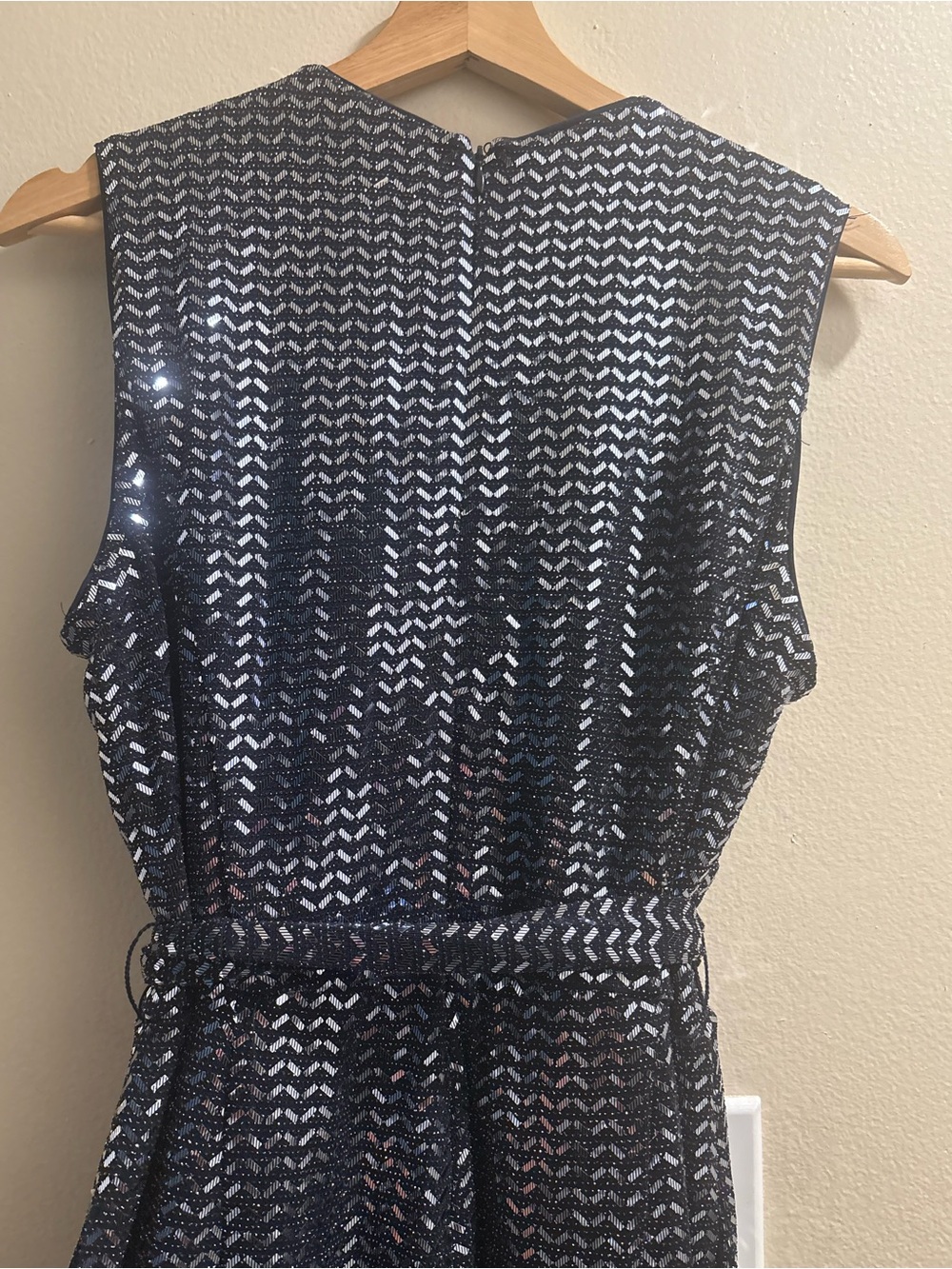 Donna Ricco Navy Sequin Wrap Jumpsuit - Picture 3 of 4